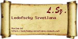Ledofszky Szvetlana névjegykártya